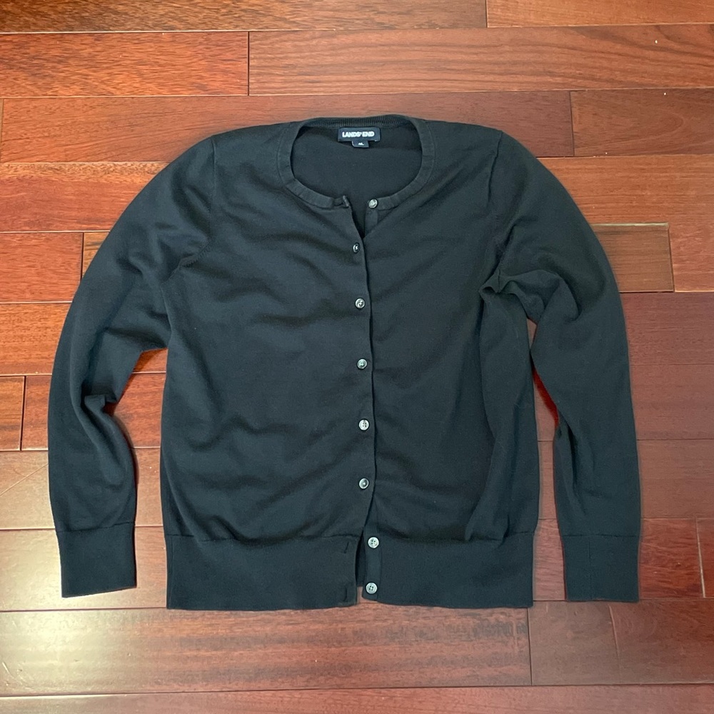 Lands End women’s cardigan size M black